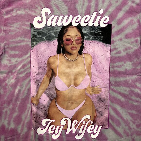 Saweetie Icy Wifey High Maintenance ICY GRL Rap Tie Dye L - Picture 2 of 4